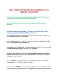 Patient Safety Concepts and Practices: Definitions, Examples, and Key Principles