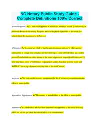 NC Notary Public Study Guide: Definitions and Explanations