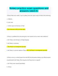 Notary Practice Exam Questions and Answers