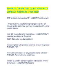 ABFM ITE EXAM TEST QUESTIONS WITH CORRECT ANSWERS | VERIFIED
