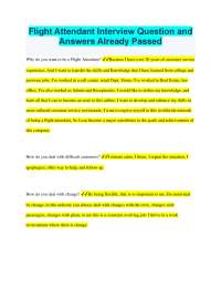 Flight Attendant Interview Questions and Answers: A Guide to Success