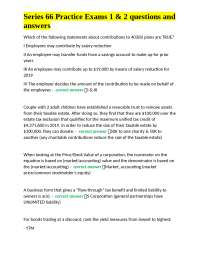 Series 66 Practice Exams 1 & 2: Questions and Answers