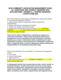 Community Association Management Exam: Questions and Answers