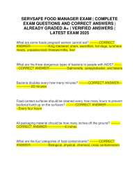 SERVSAFE Food Manager Exam: Complete Questions and Answers