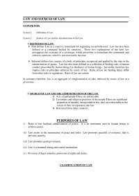 Introduction to Law and Sources of Law