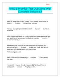 PANCE Practice Test Questions With Complete Solutions!!