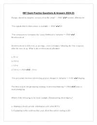 RBT Exam Practice Questions & Answers 2024-25