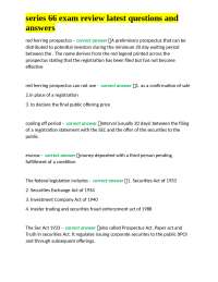 Series 66 Exam Review: Securities Act of 1933 Questions and Answers