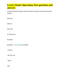 Dante Operations Test Questions and Answers: Level 2