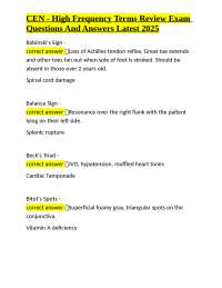 CEN - High Frequency Terms Review Exam: Questions and Answers