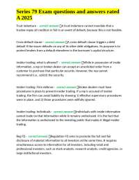 Series 79 Exam questions and answers rated A 2025