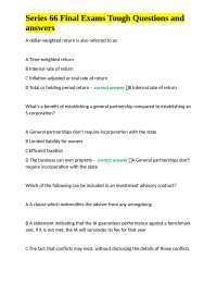 Series 66 Final Exams Tough Questions and Answers
