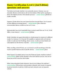 Dante Certification Level 2 (2nd Edition) questions and answers