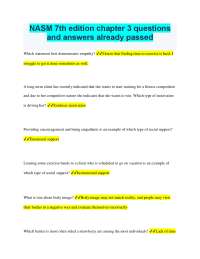 NASM 7th Edition Chapter 3: Exercise Motivation and Social Support - Questions and Answers