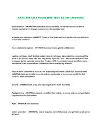 EXSC 505 Chapter 1 Vocabulary: Anatomy and Physiology Terms with Definitions