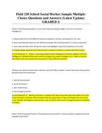 Sample Multiple-Choice Questions and Answers for School Social Workers
