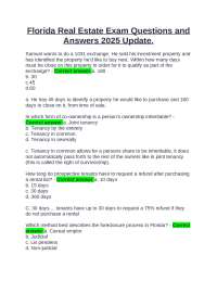 Florida Real Estate Exam Questions and Answers: 2025 Update