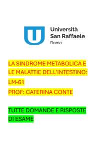 SINDROME METABOLICA E MALATTIE DELL' INTESTINO- TUTTE DOMANDE ESAME AGGIORNATO AL 20/01/25