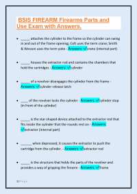 Firearms Parts and Use Exam with Answers
