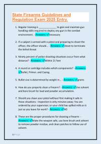 State Firearms Guidelines and Regulation Exam 2025 Entry.