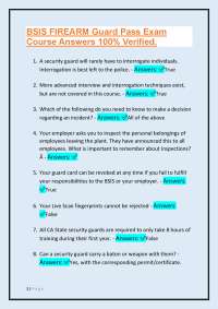 BSIS Firearm Guard Pass Exam Course Answers