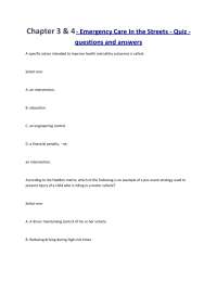 Chapter 3 & 4 - Emergency Care In the Streets - Quiz -questions and answers