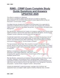 RIMS - CRMP Exam Complete Study Guide: Questions and Answers