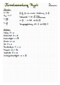 Formelsammlung Physik