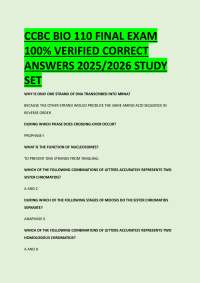 CCBC BIO 110 FINAL EXAM 100% VERIFIED CORRECT  ANSWERS 2025/2026 STUDY  SET