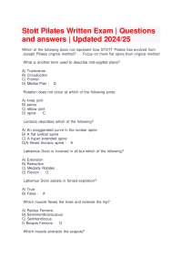 Stott Pilates Written Exam | Questions  and answers | Updated 2024/25