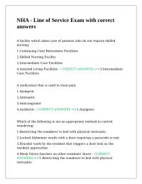 NHA - Line of Service Exam with correct answers