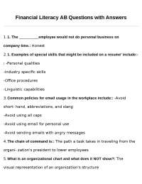 Financial Literacy: Multiple Choice Questions and Answers