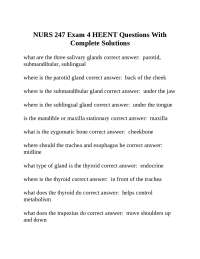 NURS 247 Exam 4 HEENT Questions and Answers