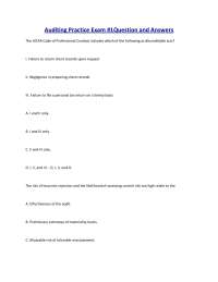Auditing Practice Exam #1: Questions and Answers