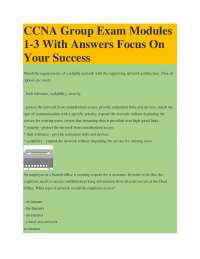 CCNA Group Exam Modules 1-3 With Answers: Focus On Your Success