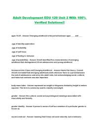 Adult Development: Key Concepts and Theories