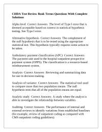 CHDA Test Review Book: Key Terms, Definitions, and Explanations