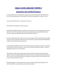 AQA A-Level Biology Paper 2: Questions and Answers