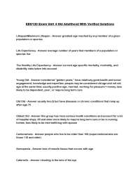 EDU120 Exam Unit 4: Old Adulthood - Key Concepts and Changes