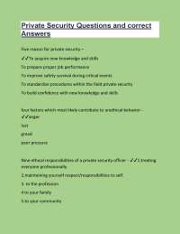 Private Security: Questions and Answers for University or High School Study