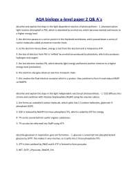 AQA Biology A-Level Paper 2: Questions and Answers