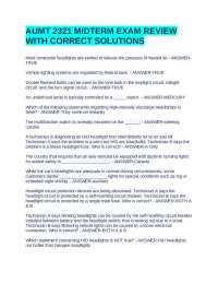 AUMT 2321 Midterm Exam Review: Vehicle Lighting Systems and Instrument Panels