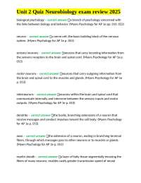 Unit 2 Quiz Neurobiology exam review 2025