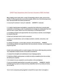 CHSP Test Questions And Correct Answers 100% Verified