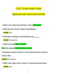 CALT Exam Study Guide tested questions (latest 2025 / 2026) with verified answers