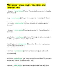 Microscopy Exam Review Questions and Answers: A Comprehensive Guide