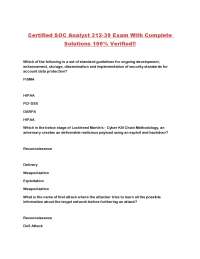Certified SOC Analyst 312-39 Exam Preparation: Multiple Choice Questions and Answers