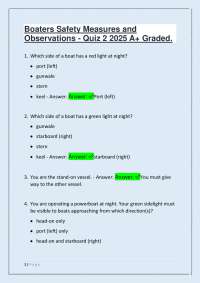 Boaters Safety Measures and Observations - Quiz 2