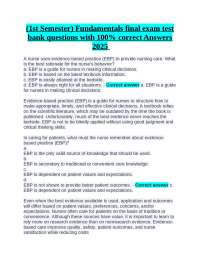 Fundamentals of Nursing: Evidence-Based Practice Exam Questions and Answers