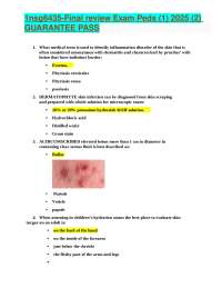 Pediatrics Final Review Exam: Skin Disorders and Conditions